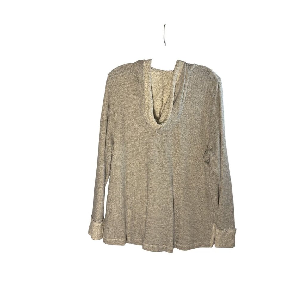 Style & Co Woman 2X Beige Hoodie With Floral Embroidery & Front Pockets - Picture 4 of 4
